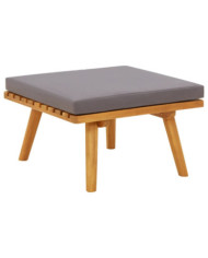 Repose-pied de jardin avec coussin 60x60x29 cm Bois d'acacia | Mobilier & Déco