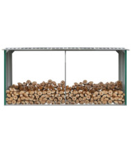 Abri de stockage de bois Acier galvanisé 330x92x153 cm Vert | Mobilier & Déco