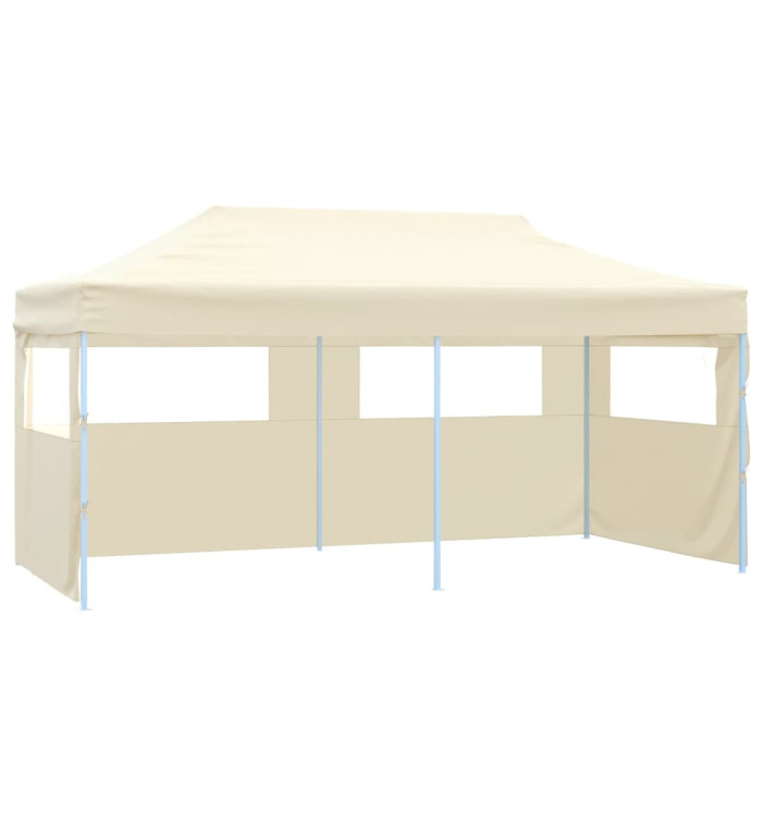 Tente de réception pliable avec 4 parois 3x6 m Acier Crème | Mobilier & Déco
