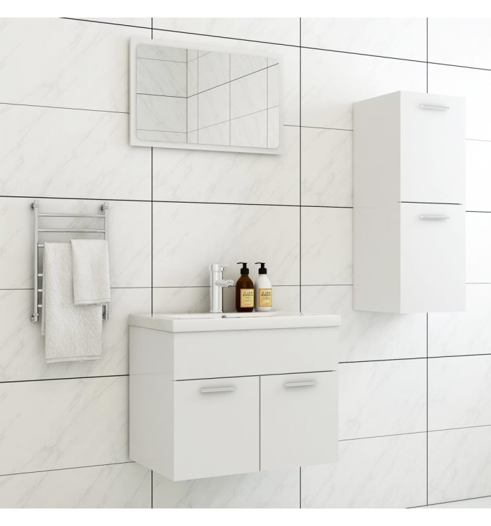 Ensemble de meubles de salle de bain Blanc Bois d'ingénierie | Mobilier & Déco