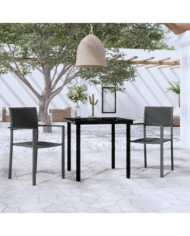 Ensemble à manger de jardin 3 pcs Noir | Mobilier & Déco