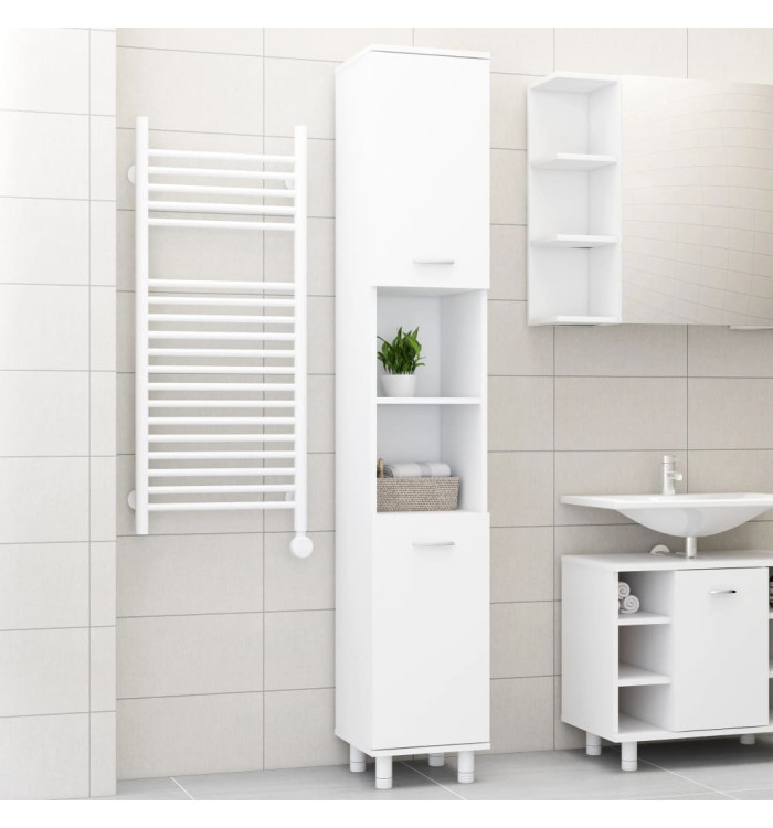 Armoire de salle de bain Blanc 30x30x179 cm Bois d'ingénierie | Mobilier & Déco