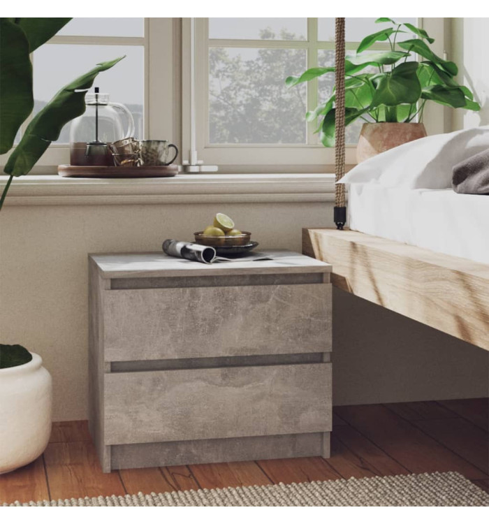 Tables de chevet 2 pcs Gris béton 50x39x43,5 cm Aggloméré | Mobilier & Déco