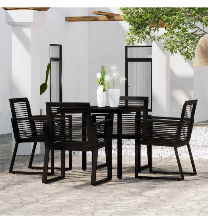 Ensemble à manger de jardin 5 pcs Noir | Mobilier & Déco
