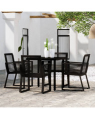 Ensemble à manger de jardin 5 pcs Noir | Mobilier & Déco