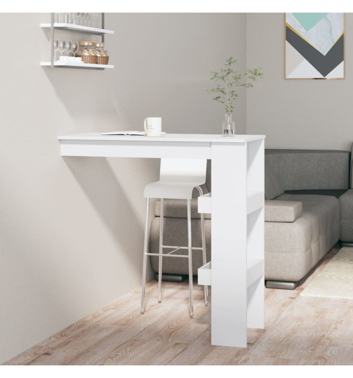 Table de bar murale Blanc 102x45x103,5 cm Bois d'ingénierie | Mobilier & Déco
