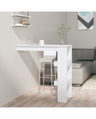 Table de bar murale Blanc 102x45x103,5 cm Bois d'ingénierie | Mobilier & Déco