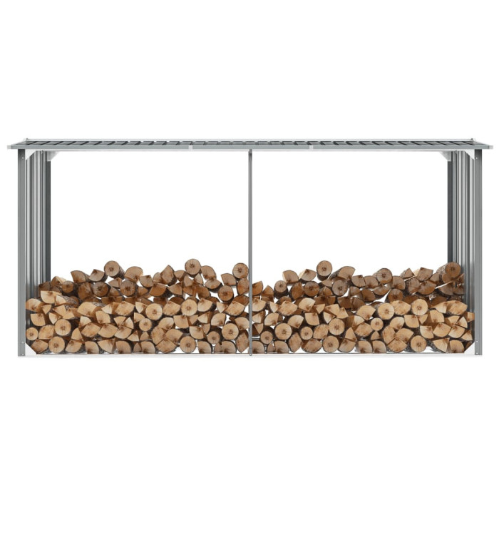 Abri de stockage de bois Acier galvanisé 330x92x153 cm Gris | Mobilier & Déco
