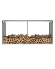 Abri de stockage de bois Acier galvanisé 330x92x153 cm Gris | Mobilier & Déco