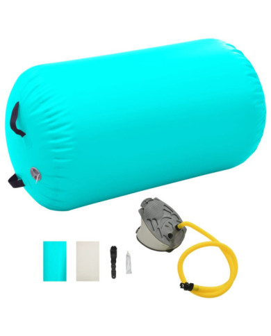 Rouleau gonflable de gymnastique avec pompe 100x60 cm PVC Vert | Mobilier & Déco