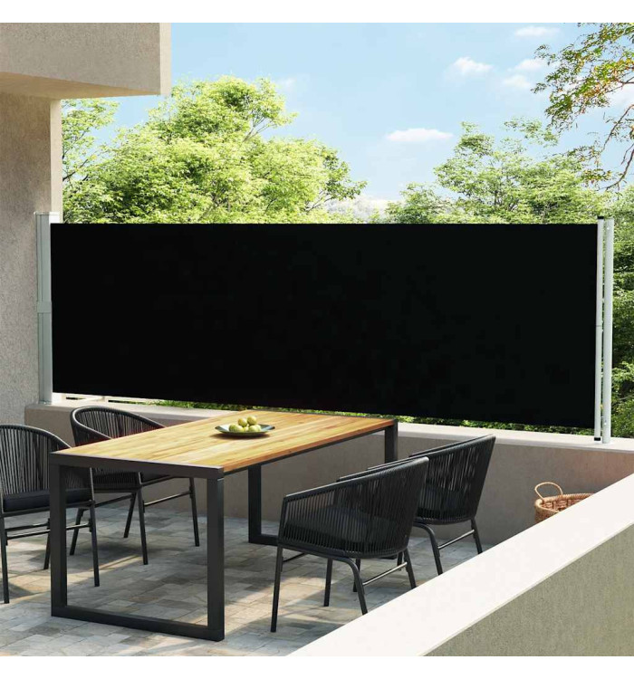 Auvent latéral rétractable de patio 140x600 cm Noir | Mobilier & Déco