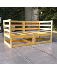 Canapé à 2 places de jardin Bois de pin solide | Mobilier & Déco
