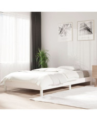 Lit empilable sans matelas blanc 90x200 cm bois de pin massif | Mobilier & Déco