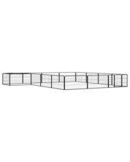 Parc pour chien 16panneaux Noir 100x50cm Acier enduit de poudre | Mobilier & Déco