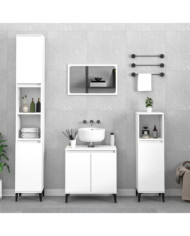 Ensemble de meubles salle de bain 3 pcs blanc bois d'ingénierie | Mobilier & Déco