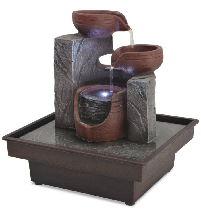 Fontaine d'intérieur avec lampe LED Polyrésine | Mobilier & Déco