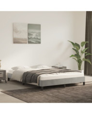 Cadre de lit sans matelas gris clair 140x200 cm velours | Mobilier & Déco