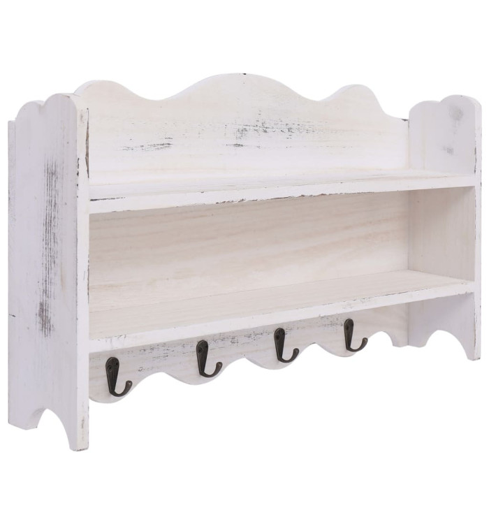 Porte-manteau mural Blanc 50x10x30 cm Bois | Mobilier & Déco