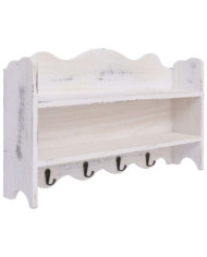 Porte-manteau mural Blanc 50x10x30 cm Bois | Mobilier & Déco