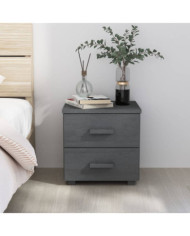 Table de chevet HAMAR Gris foncé 40x35x44,5 cm Bois pin massif | Mobilier & Déco
