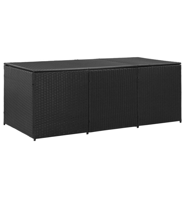 Boîte de rangement de jardin Résine tressée 180x90x70 cm Noir | Mobilier & Déco