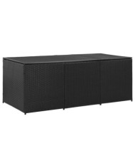 Boîte de rangement de jardin Résine tressée 180x90x70 cm Noir | Mobilier & Déco