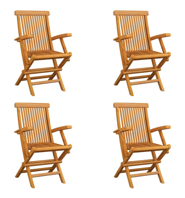 Chaises pliables de jardin lot de 4 Bois de teck solide | Mobilier & Déco