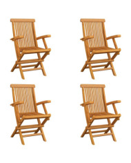 Chaises pliables de jardin lot de 4 Bois de teck solide | Mobilier & Déco