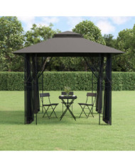 Belvédère avec parois latérales anthracite 300x300x270 cm acier | Mobilier & Déco