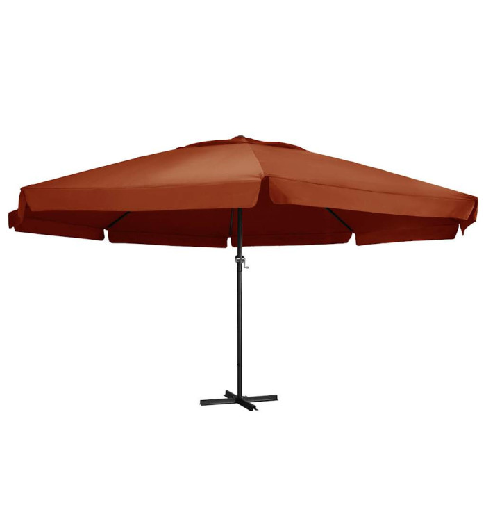 Parasol de jardin avec mât en aluminium 600 cm terre cuite | Mobilier & Déco