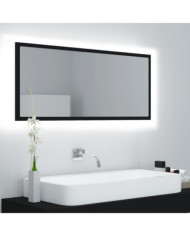 Miroir à LED de salle de bain Noir 100x8,5x37 cm Acrylique | Mobilier & Déco