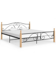 Cadre de lit sans matelas noir métal 180x200 cm | Mobilier & Déco