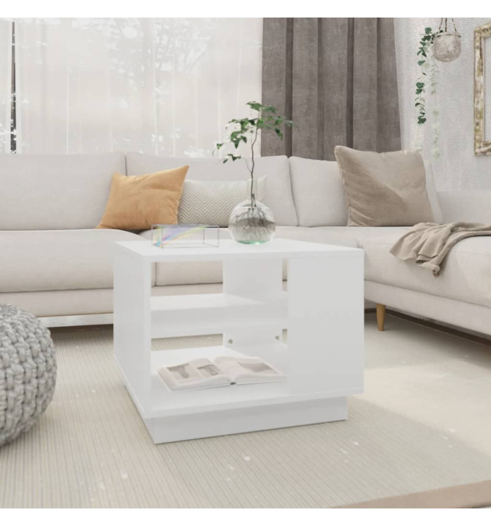 Table basse blanc 55x55x43 cm bois d'ingénierie | Mobilier & Déco
