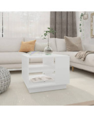 Table basse blanc 55x55x43 cm bois d'ingénierie | Mobilier & Déco