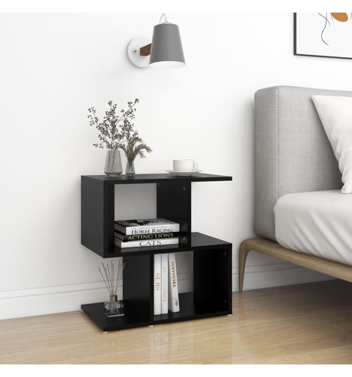 Table de chevet noir 50x30x51,5 cm bois d'ingénierie | Mobilier & Déco