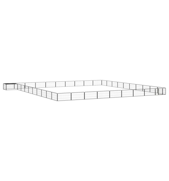Parc pour chien 40panneaux Noir 100x50cm Acier enduit de poudre | Mobilier & Déco