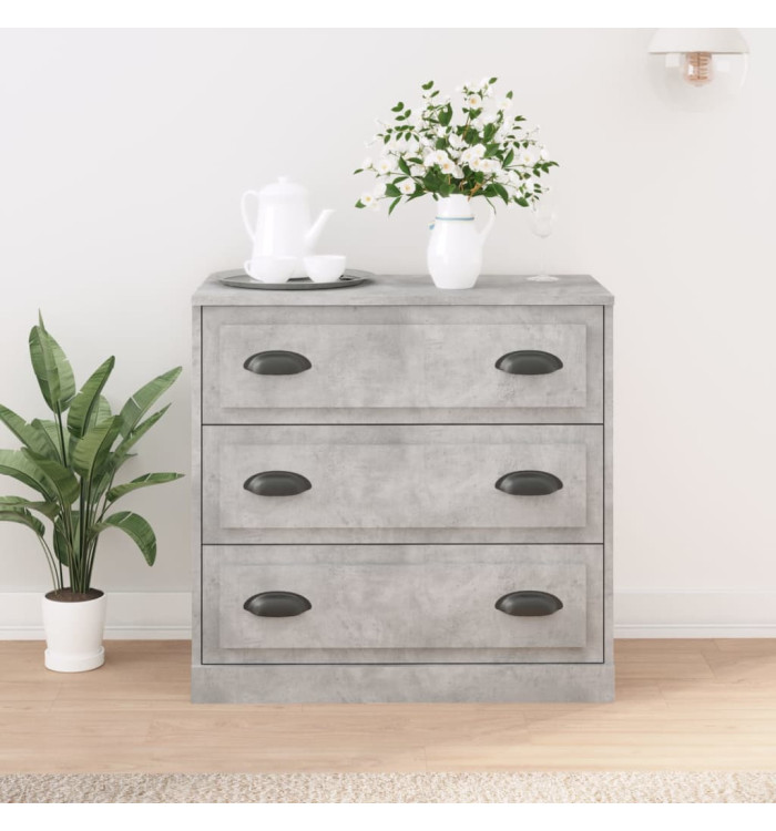 Buffet gris béton 70x35,5x67,5 cm bois d'ingénierie | Mobilier & Déco