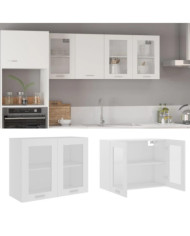 Armoire en verre suspendue "Lyon" Blanc 80x31x60 cm | Mobilier & Déco