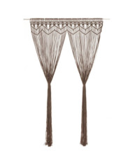 Rideau en macramé Taupe 140x240 cm Coton | Mobilier & Déco
