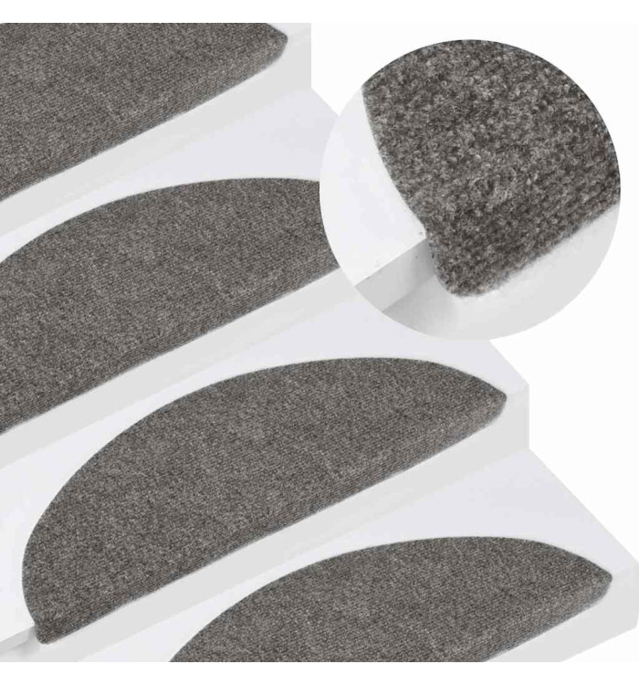 Tapis d'escalier autocollants 15 pcs 56x17x3 cm Gris | Mobilier & Déco
