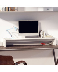 Support de moniteur Blanc 100x27x15 cm Bois de pin solide | Mobilier & Déco