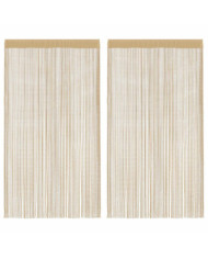 Rideau en fils 2 pcs 100 x 250 cm Beige | Mobilier & Déco