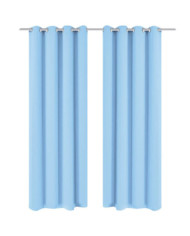 Rideau avec œillets métalliques 2 pcs 135 x 175 cm Turquoise | Mobilier & Déco