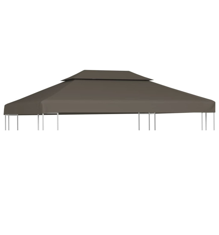 Toile supérieure de belvédère 2 niveaux 310 g/m² 4x3 m Taupe | Mobilier & Déco