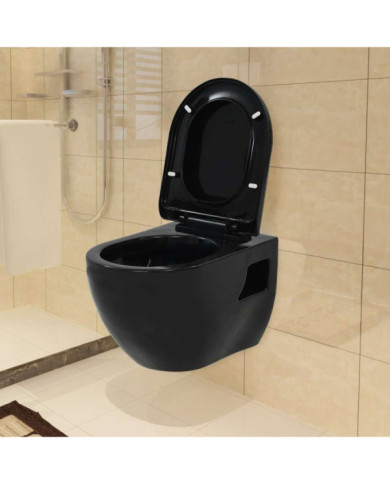 Toilette murale Céramique Noir | Mobilier & Déco