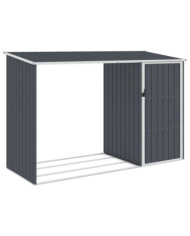 Abri à bois de jardin Anthracite 245x98x159 cm Acier galvanisé | Mobilier & Déco