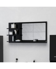 Miroir de salle de bain noir 90x10,5x45 cm bois d’ingénierie | Mobilier & Déco