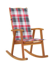 Chaise à bascule avec coussins Bois d'acacia massif | Mobilier & Déco