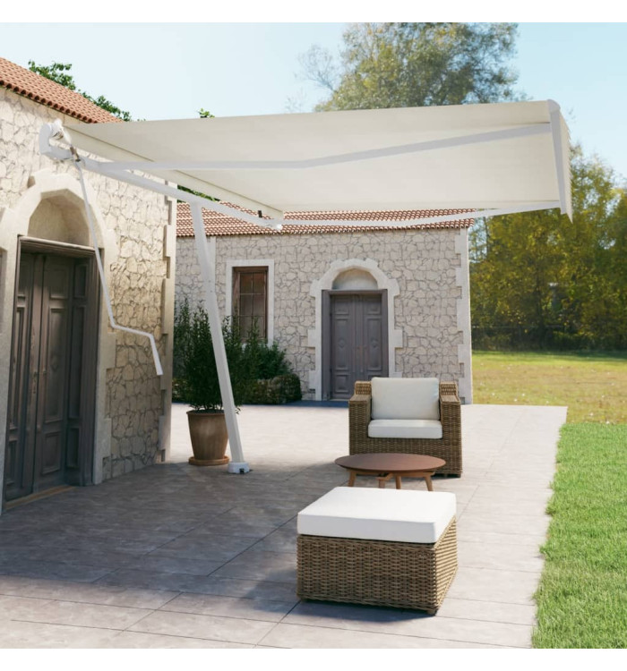 Auvent automatique sur pied 500x350 cm Crème | Mobilier & Déco