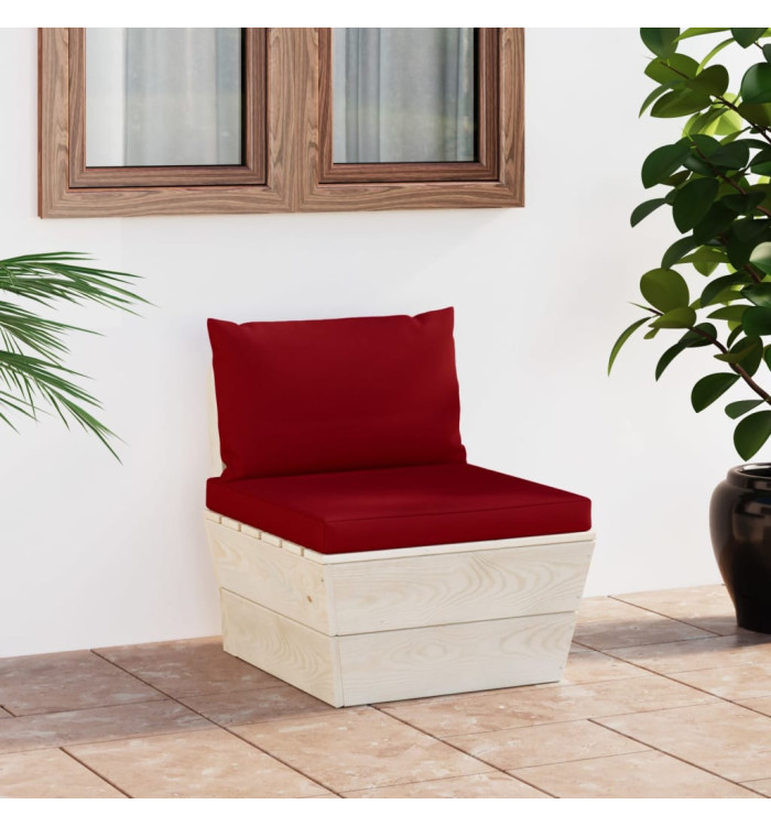 Canapé central palette de jardin avec coussins Épicéa imprégné | Mobilier & Déco